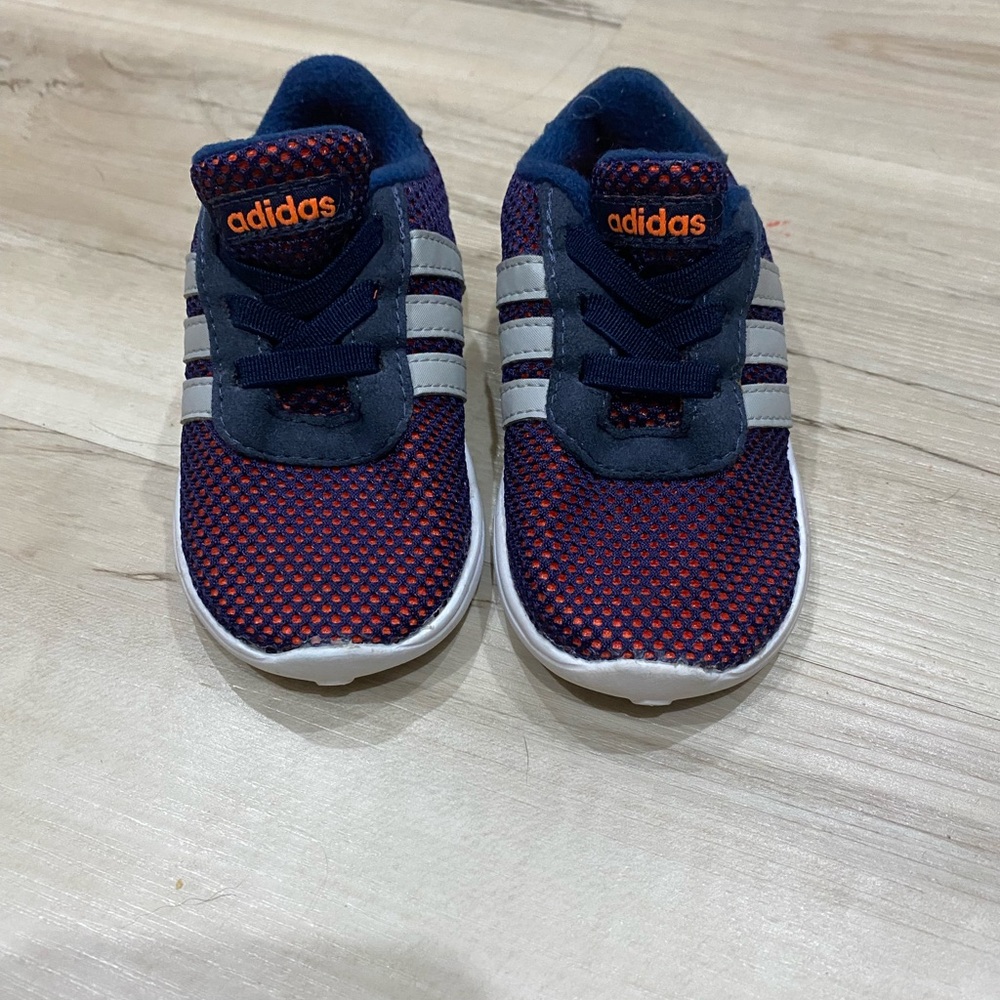 Adidas Kids Blue and Orange Shoes- Size 5K - Picture 3 of 8